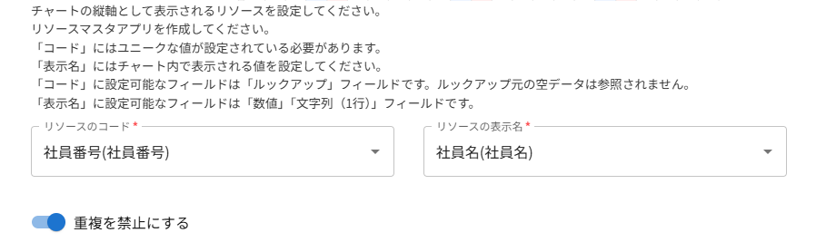 リソースの設定